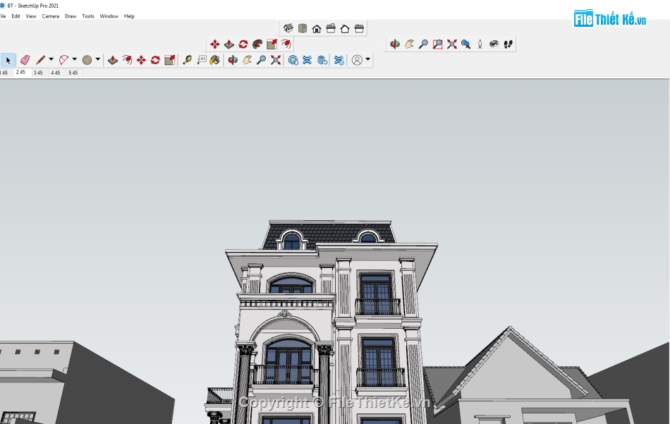 biệt thự 3 tầng,Sketchup biệt thự,model 3d sketchup biệt thự,file 3d sketchup biệt thự